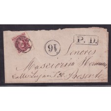 ARGENTINA 1877 GJ 49 SOBRE CIRCULADO CON MARCA BUZON 16 Y MUY RARA MARCA P.D.